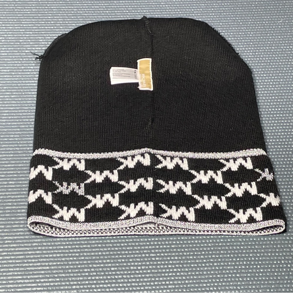 Michael Michael Kors Womens Knit Cuffed Winter Beanie Hat 539330C Black Multi OS - Picture 13 of 16